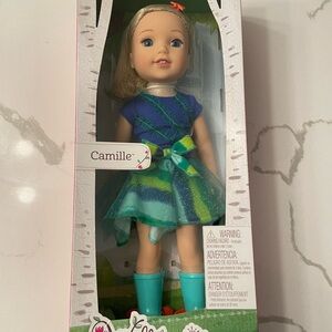 Camille Doll with Blue and Green Dress